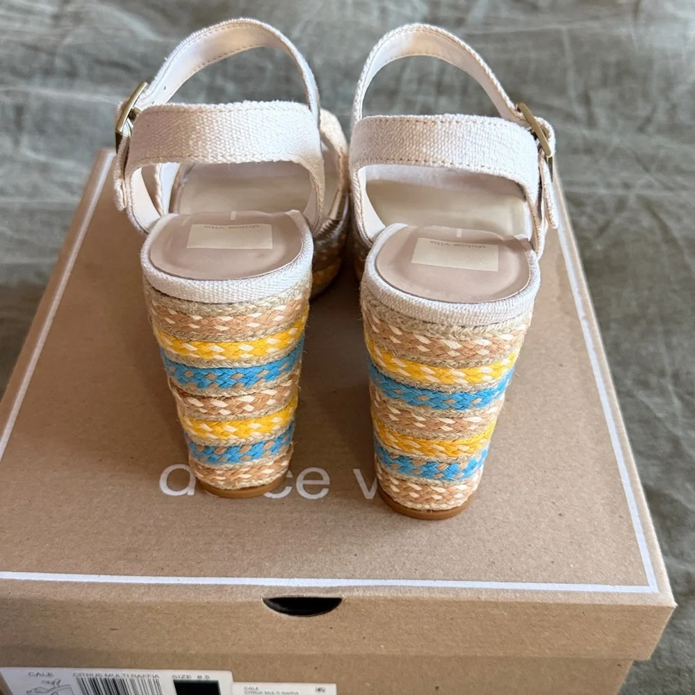 Dolce Vita Beige Woven Platform Sandals